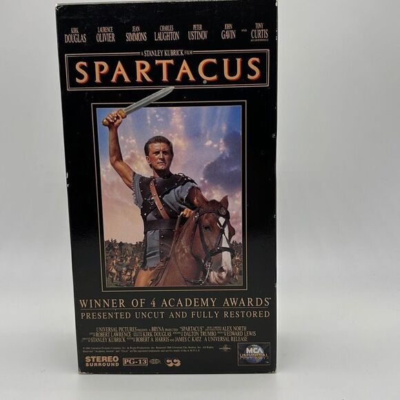 Academy Award Decorated Sealed VHS Spartacus Kirk Douglas 2-Tape Set (1991)‎ - Picture 1 of 3